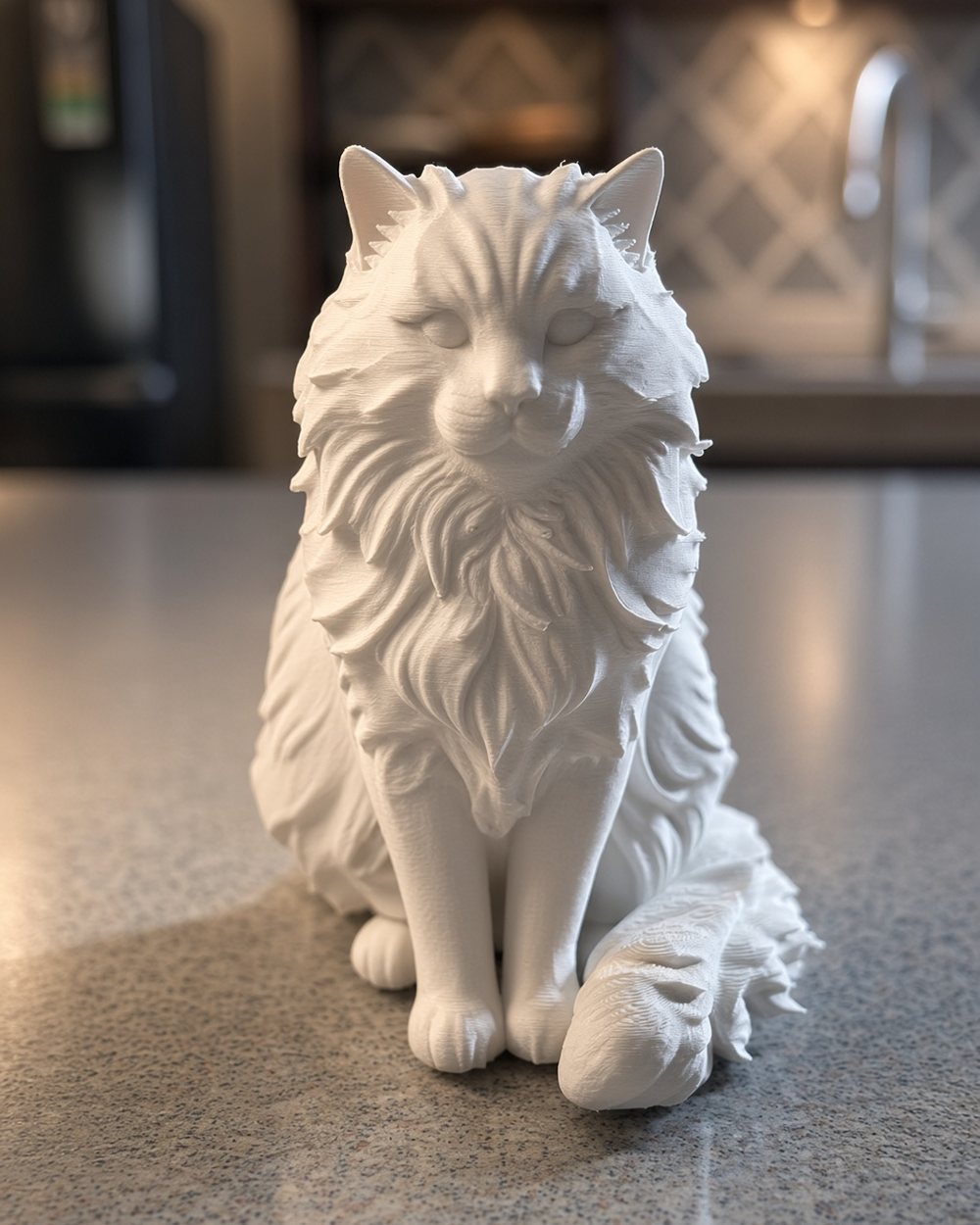 Our white cat print before any paint is added